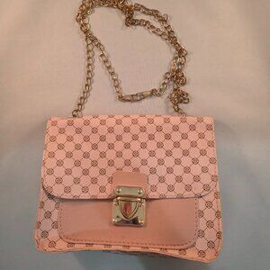 Geometric print pink crossbody bag